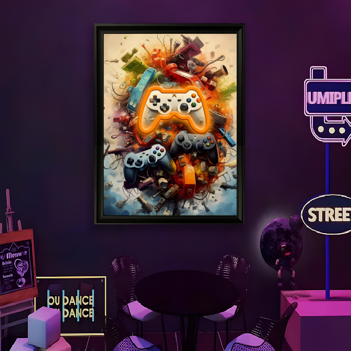 Home Decor Painting - ไฟนีออน LED ใช้พลังงานจาก USB ภาพวาดติดผนังสุดฮา โปสเตอร์ศิลปะ