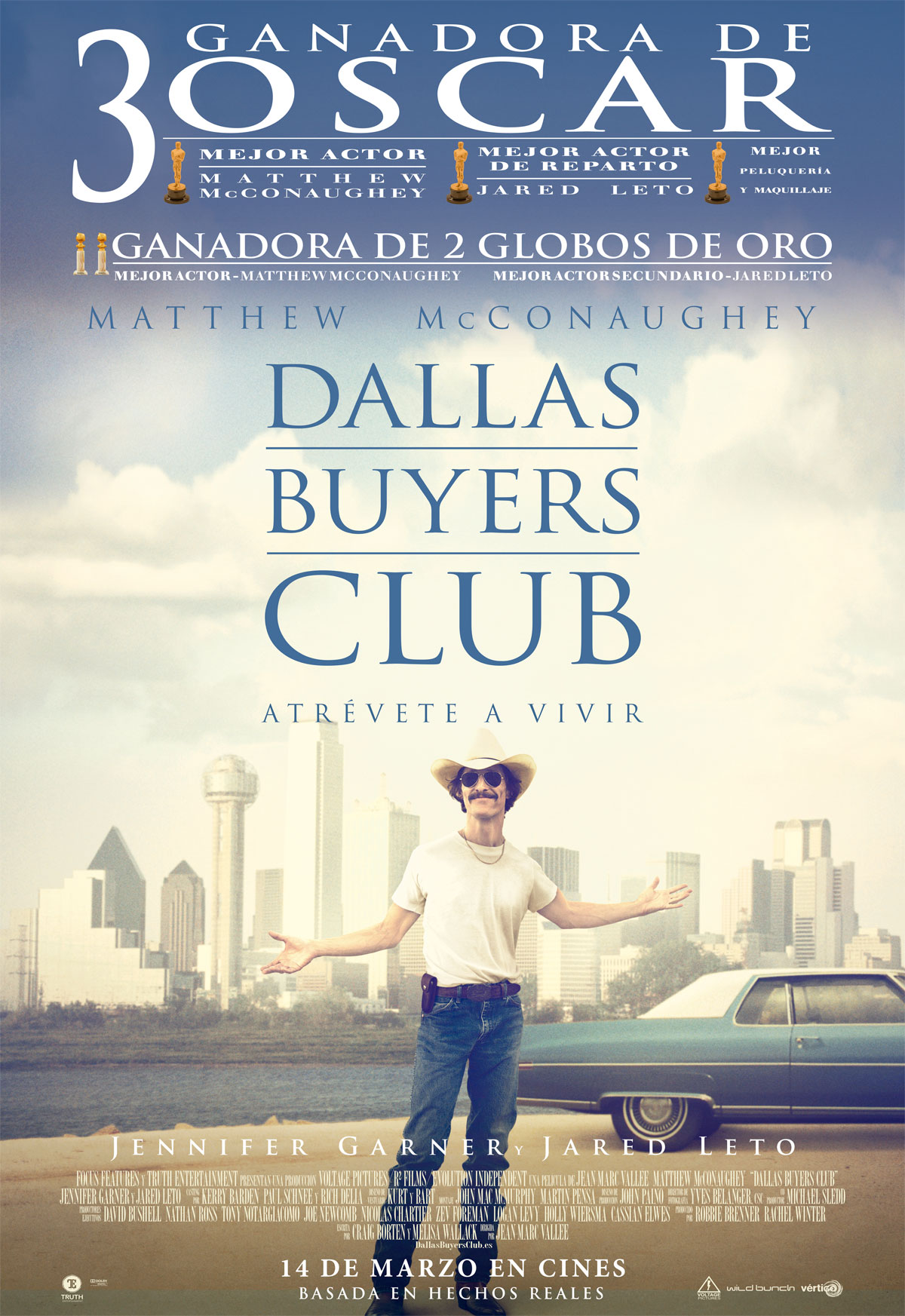 Home Decor Dallas - โปสเตอร์ภาพยนตร์ Dallas Buyers Club (2013) สติ๊กเกอร์ติดผนัง