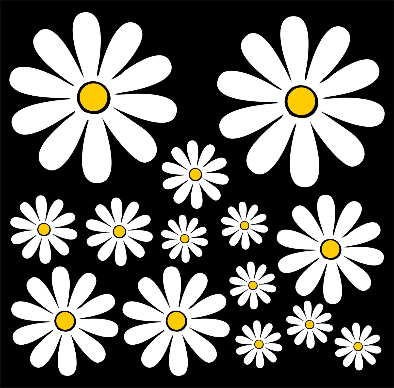 Home Decor Daisy - 15ซมเดซี่ภายนอกน่ารัก, พีวีซีสติกเกอร์ที่กำหนดเองบนสติ๊กเกอร์สติกเกอร์ติดมอเตอร์ไซค์บุคลิกภาพ, ผลิตภัณฑ์อุปกรณ์เสริมรถยนต์ตกแต่งพีวีซี