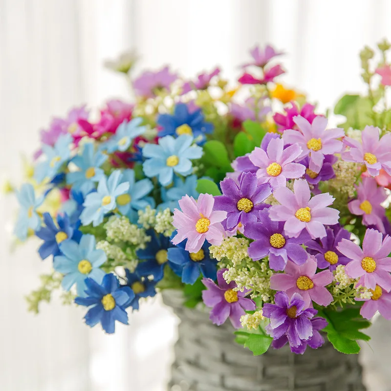 Home Decor Daisy - ดอกเดซี่ยาว32ซม. ดอกไม้ปลอมสำหรับกระโดดกล้วยไม้สำหรับตกแต่งบ้านงานแต่งงานกลางแจ้งแผนผังงานวิศวกรรมตกแต่งปราเอลโฮการ์
