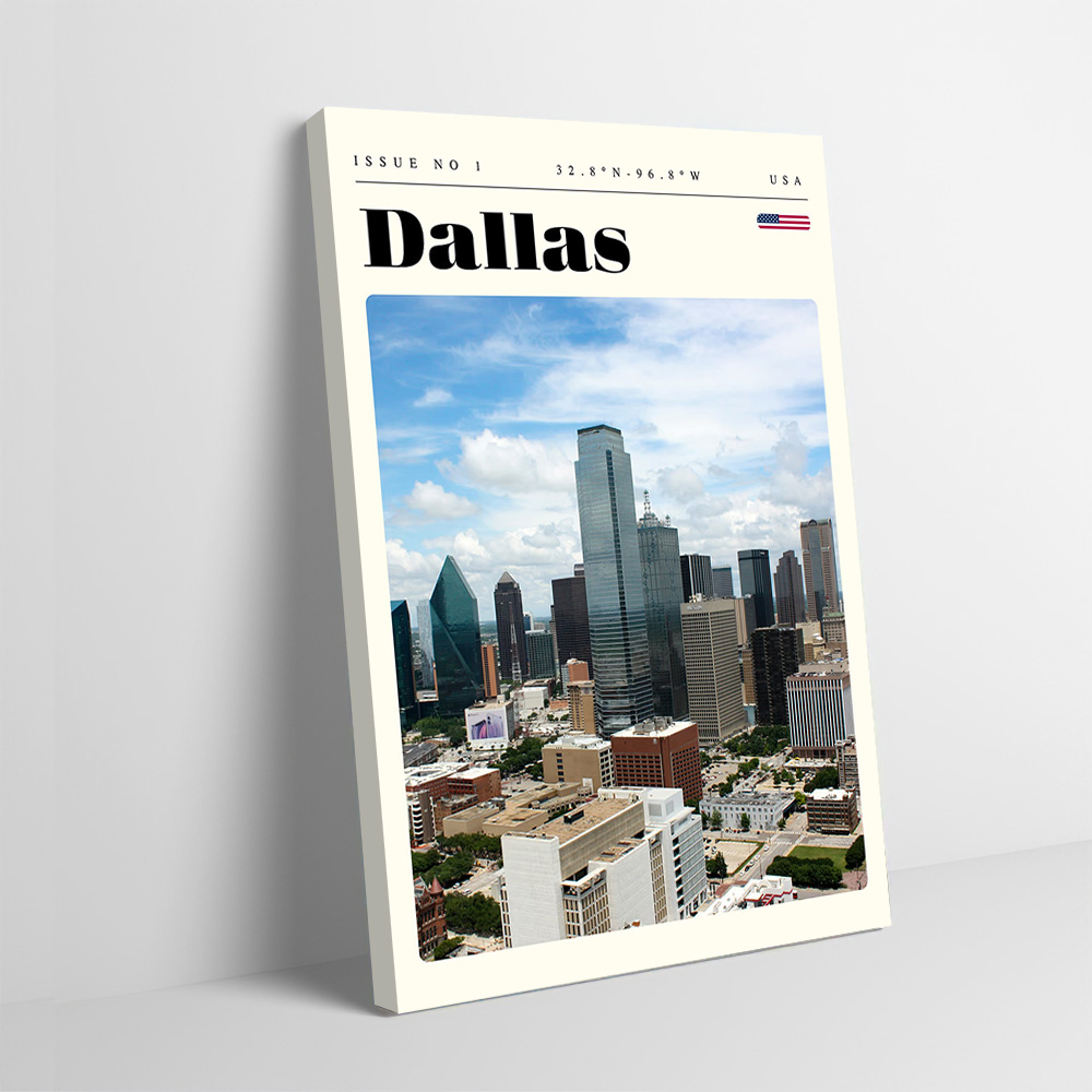 Home Decor Dallas - โปสเตอร์ภาพพิมพ์ท่องเที่ยวดัลลัส เท็กซัส ปรับแต่งได้ ภาพศิลปะบนผ้าใบ ของขวัญสำหรับตกแต่งภายในห้องนั่งเล่น บ้าน