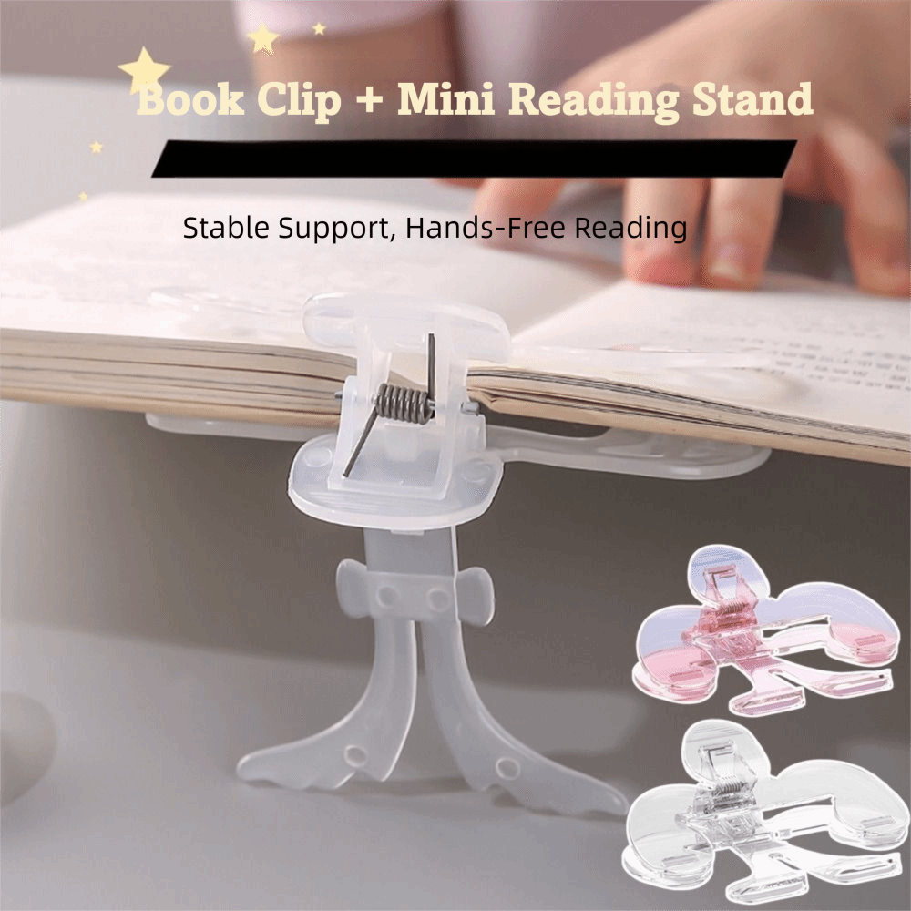 Aesthetic Bookend - ที่ใส่บุ๊คมาร์คสำหรับอ่านหนังสือ 12 ชิ้น อ่านง่าย ° ที่หนีบหนังสือพลาสติกใสกันลื่นแบบยึดติด