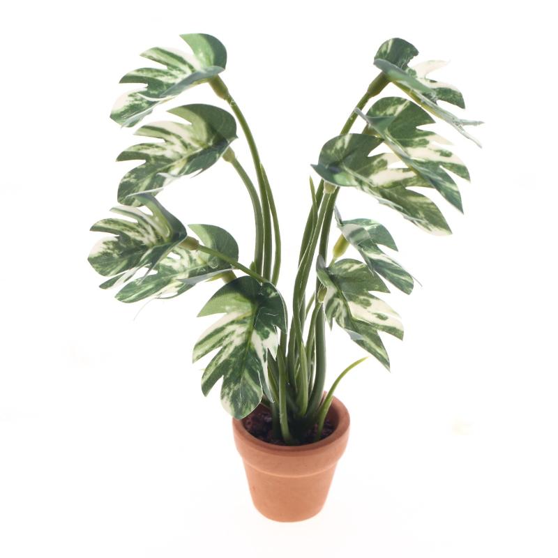 Home Decor Green - ใหม่! ต้นมอนสเตอร่าจำลอง 1 ชิ้น ขนาด 1/12