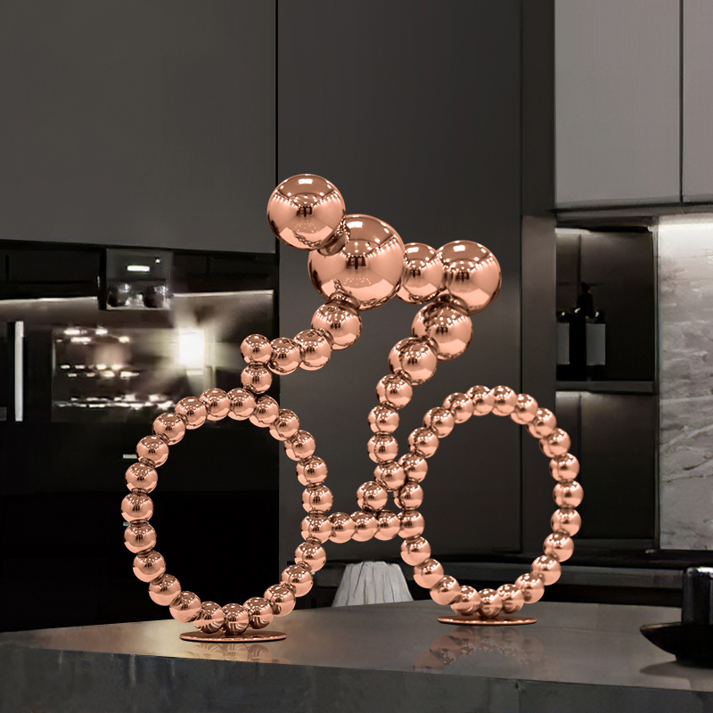 Home Decor Za - ประติมากรรมสแตนเลสสตีลจีนสมัยใหม่ระดับไฮเอนด์ รูปทรงเคลื่อนไหวได้ สำหรับตกแต่งบ้านและสำนักงาน