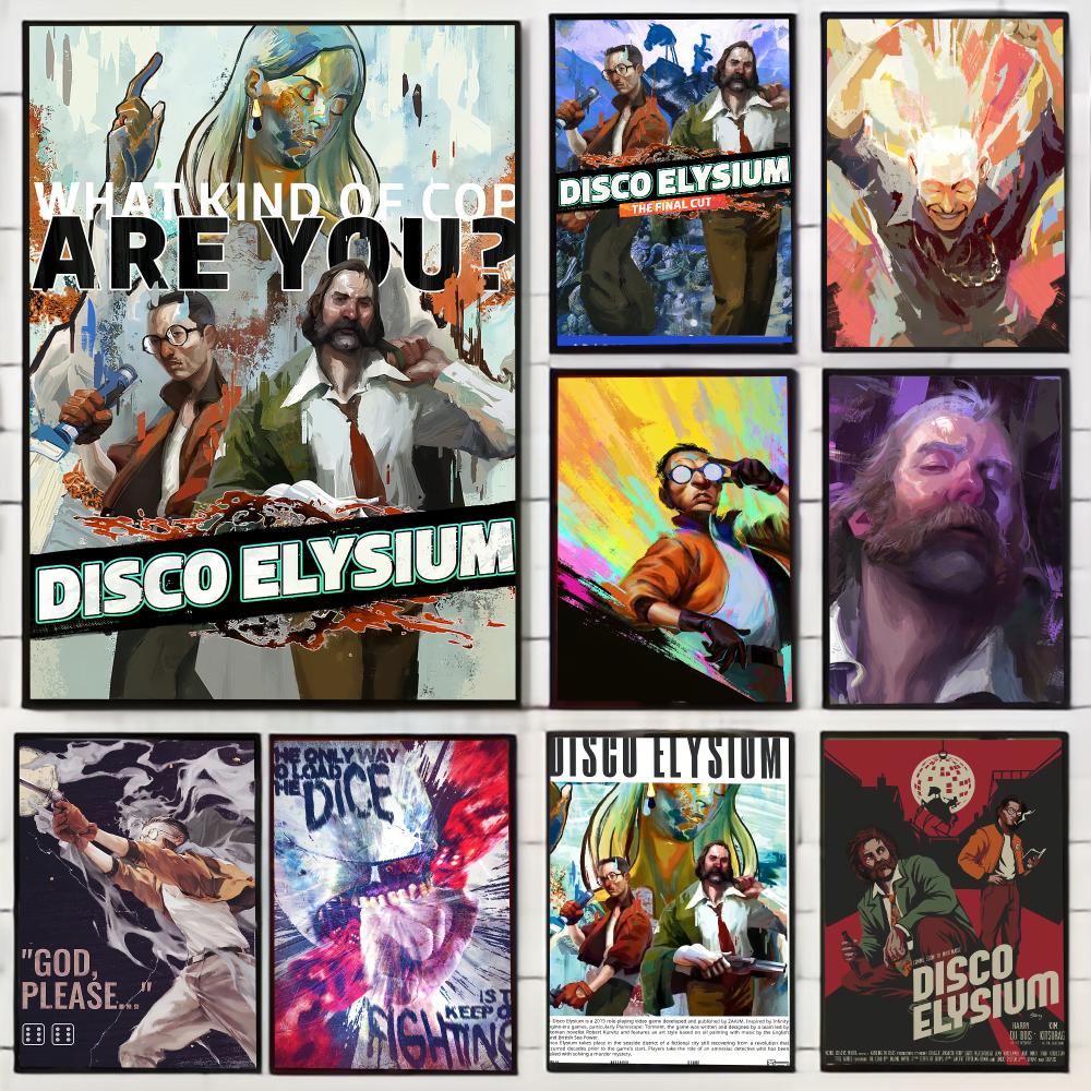 Home Decor Za - โปสเตอร์ตกแต่งผนังสไตล์ศิลปะการวาดภาพและพู่กันจากเกม Disco Elysium ZA เหมาะสำหรับห้องนอน ห้องนั่งเล่น