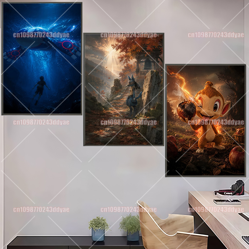 อะนิเมะโปเกมอนตัวละครภาพวาดต้น - Home Decor Painting บทวิจารณ์และราคา