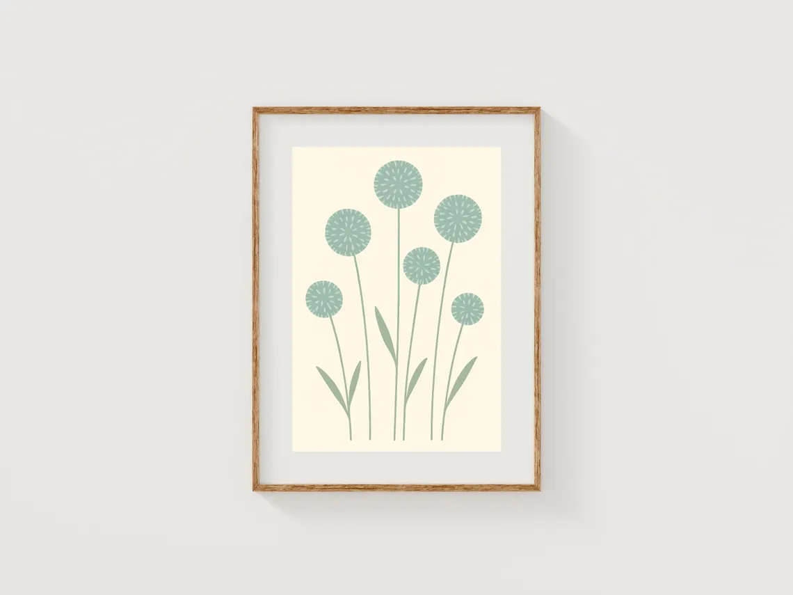 ลายพิมพ์ดอกแดนดิไลออนแบบมินิมอ - Home Decor Green บทวิจารณ์และราคา