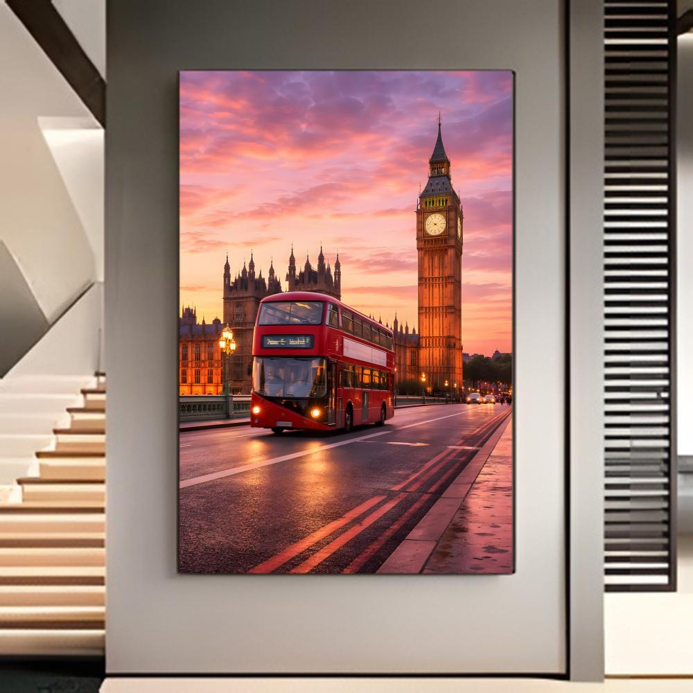 ฉากการเดินทาง ลอนดอน รถบัสสีแด - Home Decor London บทวิจารณ์และราคา
