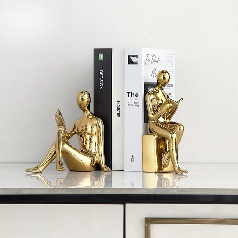 รูปปั้นเซรามิกรูปนักอ่าน 2 ชิ้ - Aesthetic Bookend บทวิจารณ์และราคา