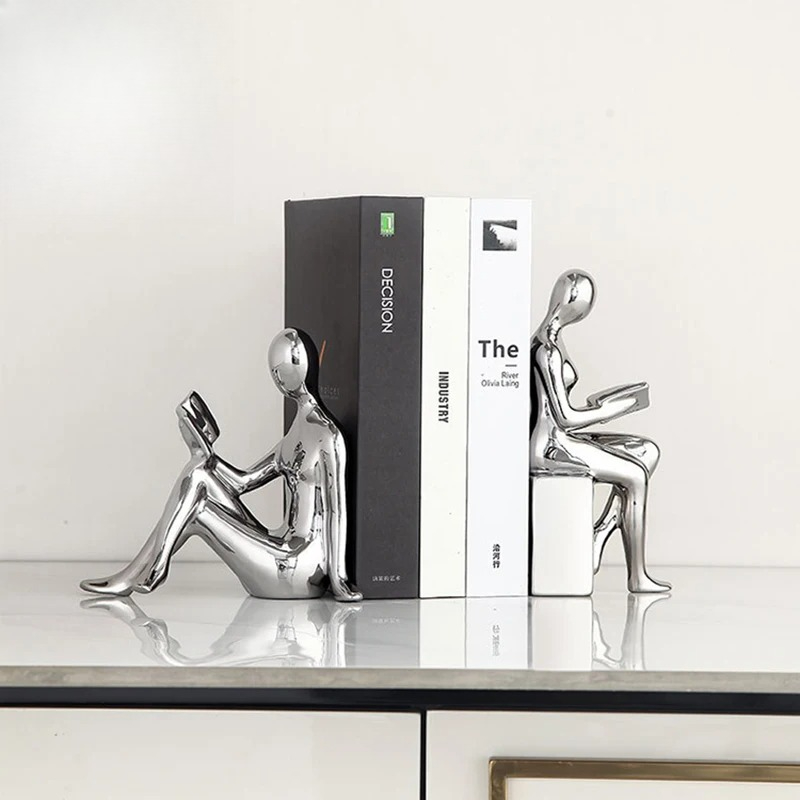 รูปปั้นเซรามิกรูปนักอ่าน 2 ชิ้ - Aesthetic Bookend บทวิจารณ์และราคา