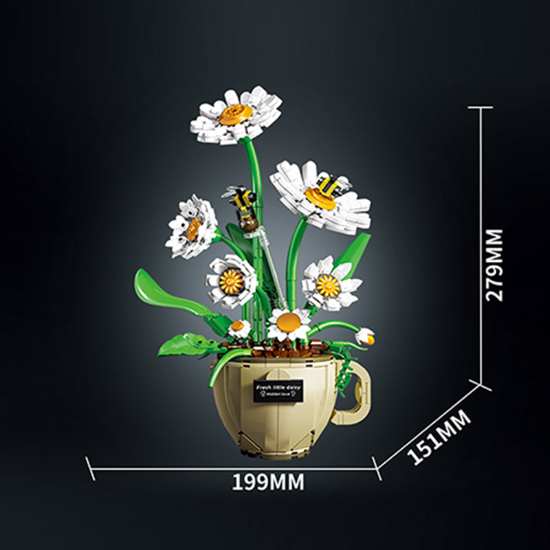 MOC ถ้วยกาแฟดอกไม้บล็อกตัวต่อก - Home Decor Daisy บทวิจารณ์และราคา