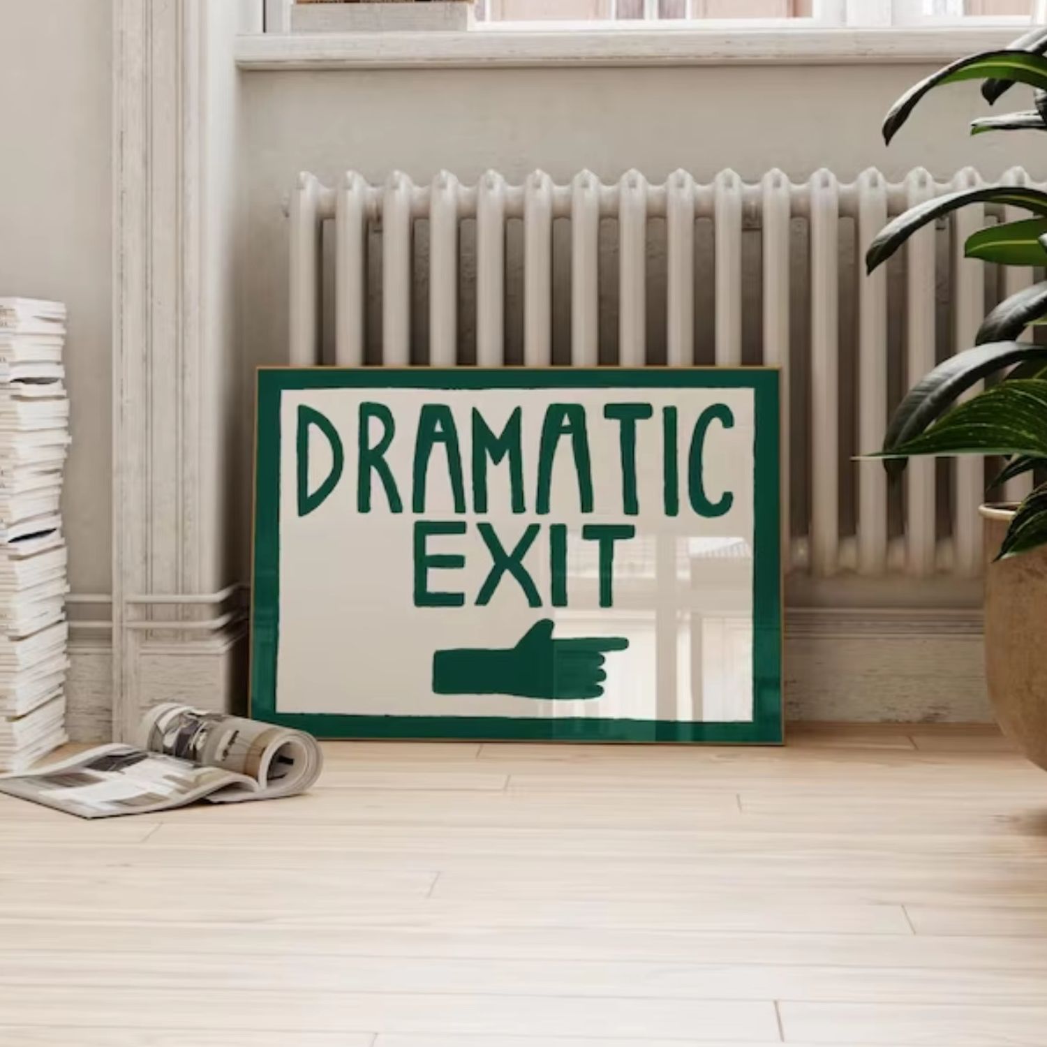 ภาพพิมพ์ลายทางเดินตลกๆ สีเขียว - Home Decor Green บทวิจารณ์และราคา