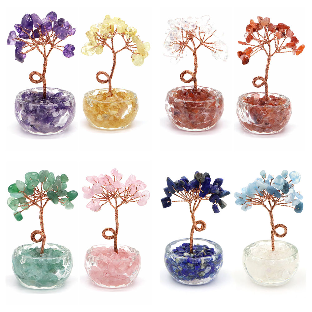 ต้นไม้นำโชคคริสตัลอัญมณีธรรมชา - Home Decor Reviews บทวิจารณ์และราคา