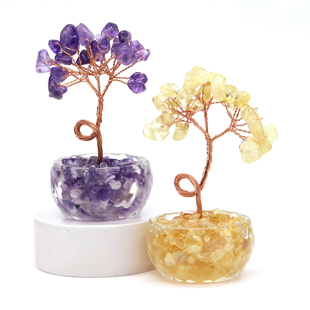 ต้นไม้นำโชคคริสตัลอัญมณีธรรมชา - Home Decor Reviews บทวิจารณ์และราคา