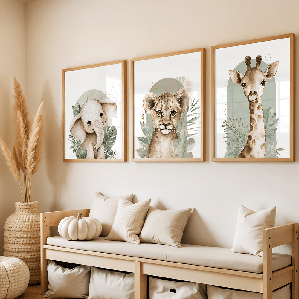 ชุดภาพพิมพ์บนผ้าใบลายสัตว์ ช้า - Home Decor Green บทวิจารณ์และราคา