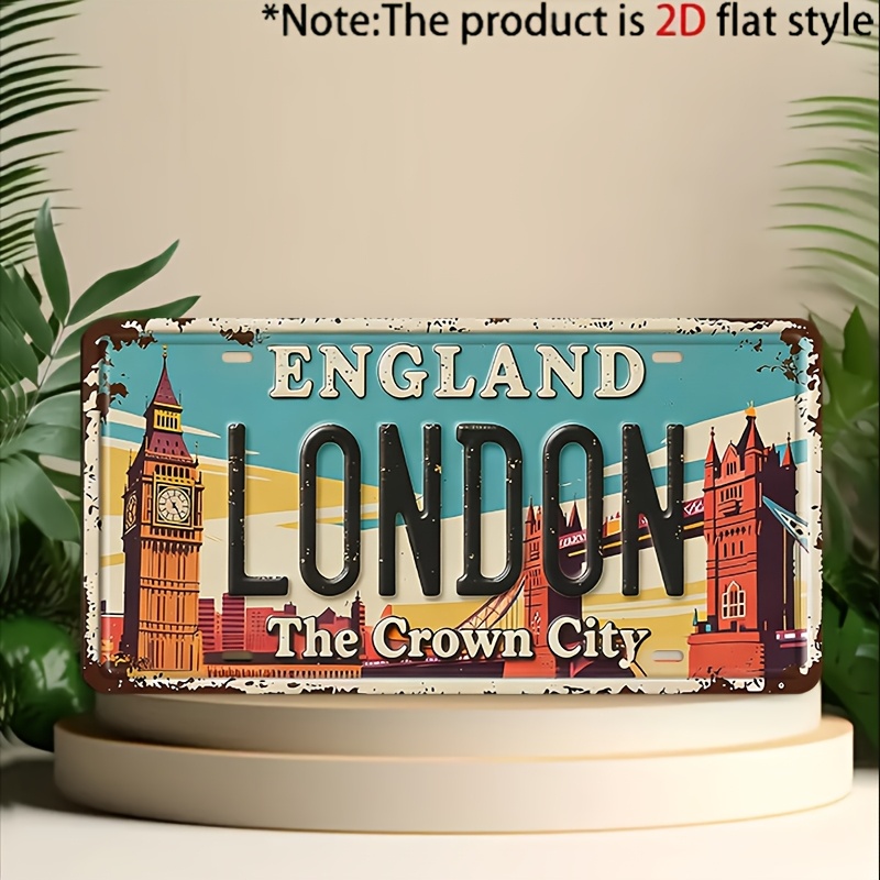 ป้ายทะเบียนโลหะสไตล์วินเทจลอนด - Home Decor London บทวิจารณ์และราคา