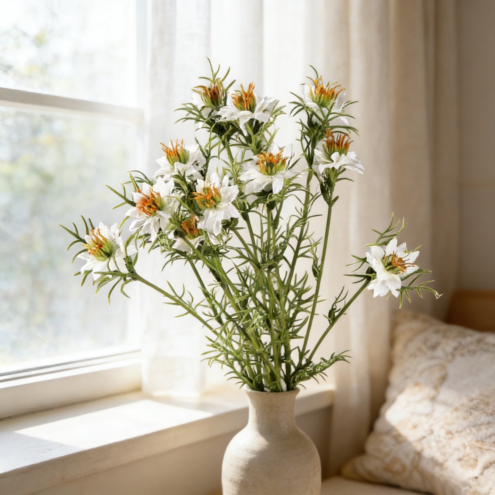 ดอกไม้ประดิษฐ์ขนาด 27 นิ้ว รูป - Home Decor Daisy บทวิจารณ์และราคา