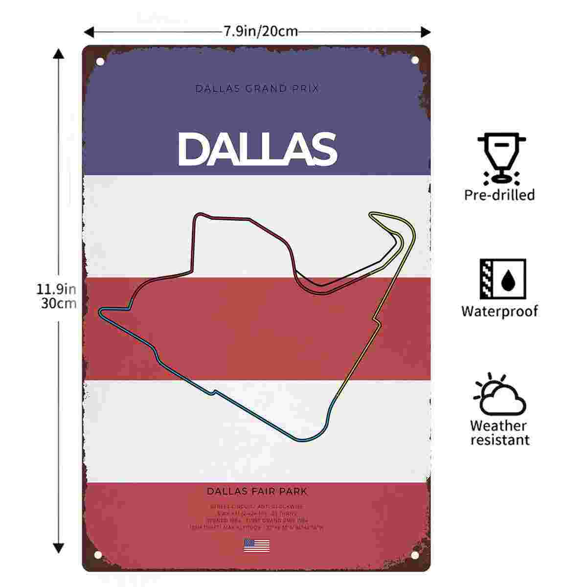 โปสเตอร์แข่งรถวินเทจ 2 มิติ ลา - Home Decor Dallas บทวิจารณ์และราคา