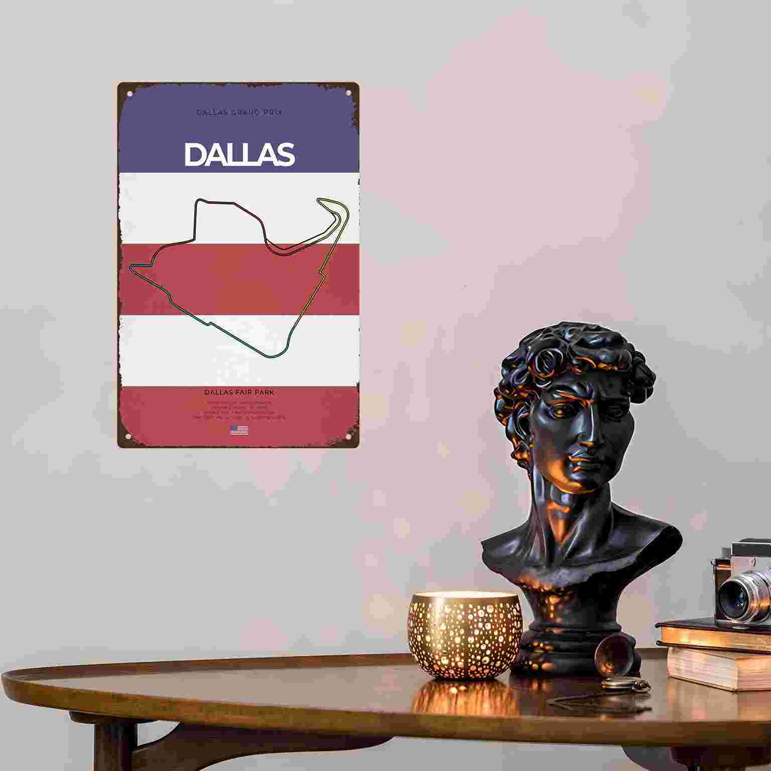โปสเตอร์แข่งรถวินเทจ 2 มิติ ลา - Home Decor Dallas บทวิจารณ์และราคา