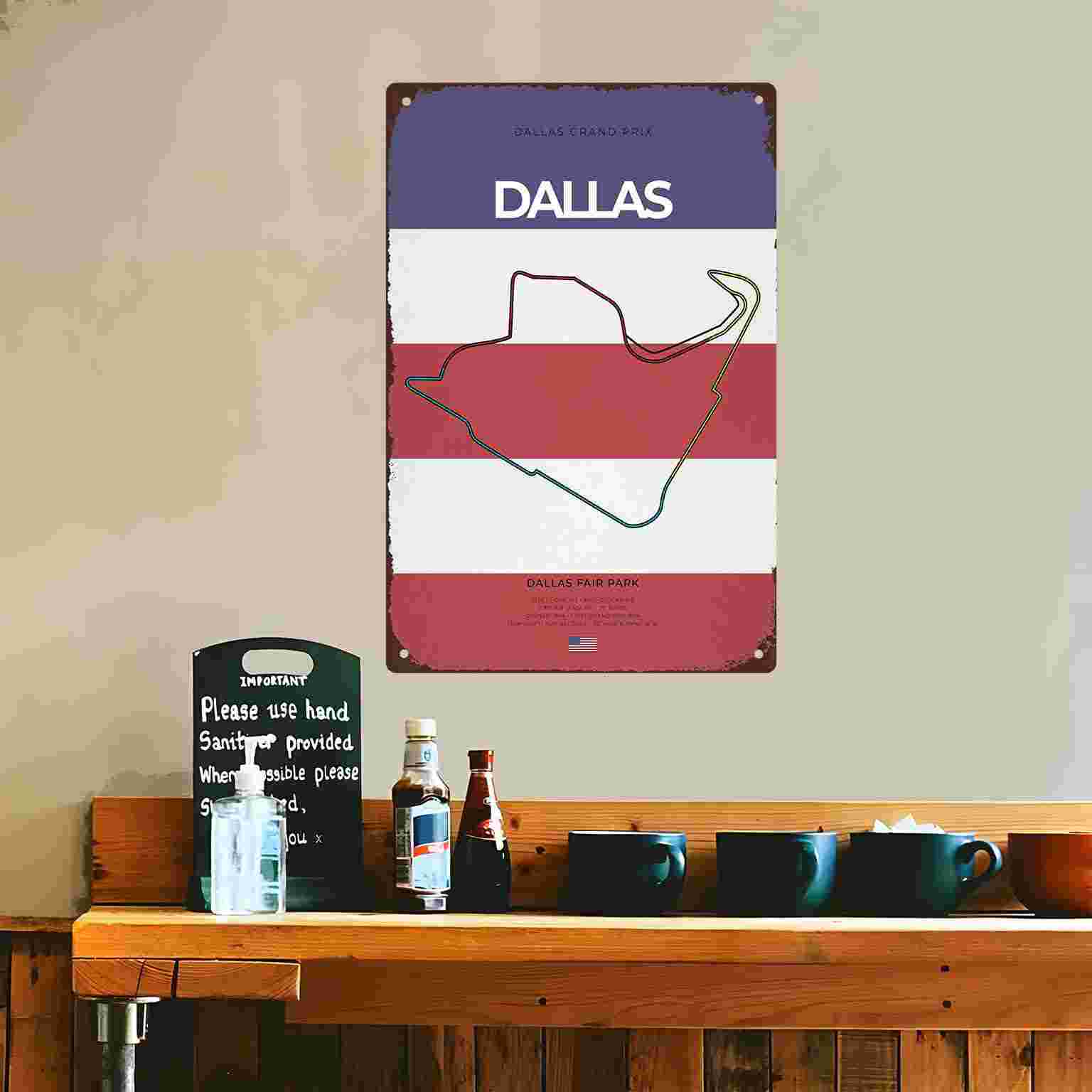 โปสเตอร์แข่งรถวินเทจ 2 มิติ ลา - Home Decor Dallas บทวิจารณ์และราคา