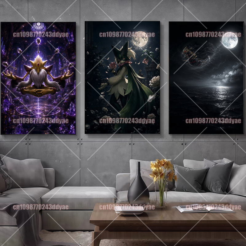 อะนิเมะโปเกมอนภาพวาดบนผืนผ้าใบ - Home Decor Painting บทวิจารณ์และราคา