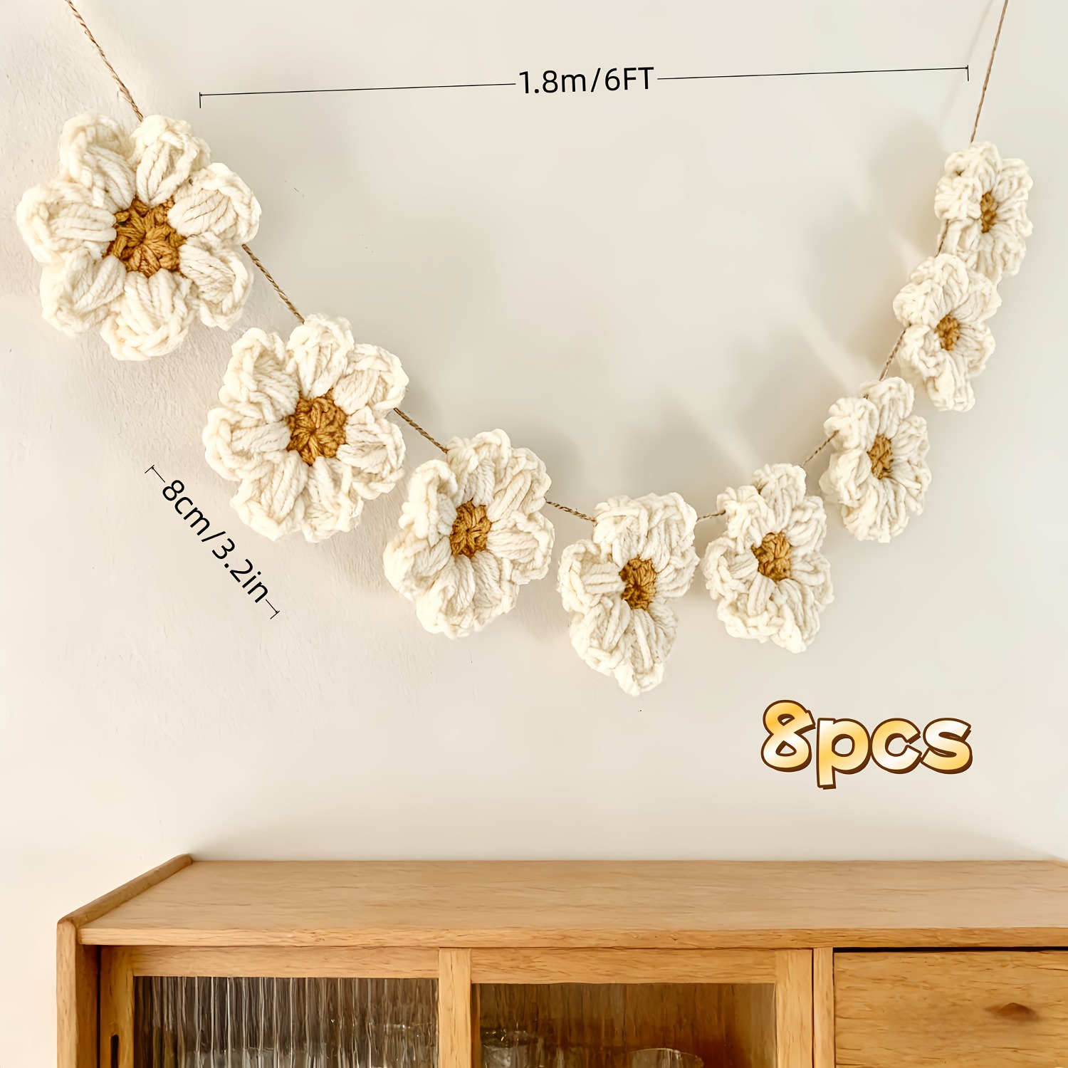 ดอกเดซี่ถักโครเชต์ยาว 1.8 เมตร - Home Decor Daisy บทวิจารณ์และราคา