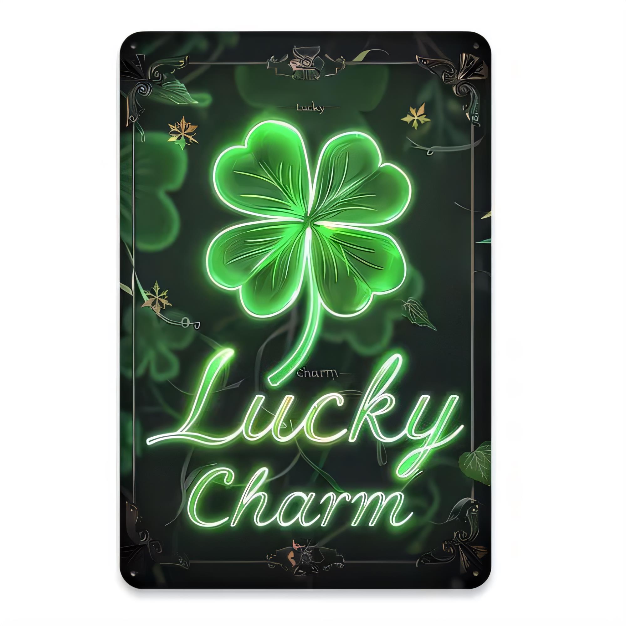 ป้ายโลหะนีออนรูปใบโคลเวอร์นำโช - Home Decor Green บทวิจารณ์และราคา