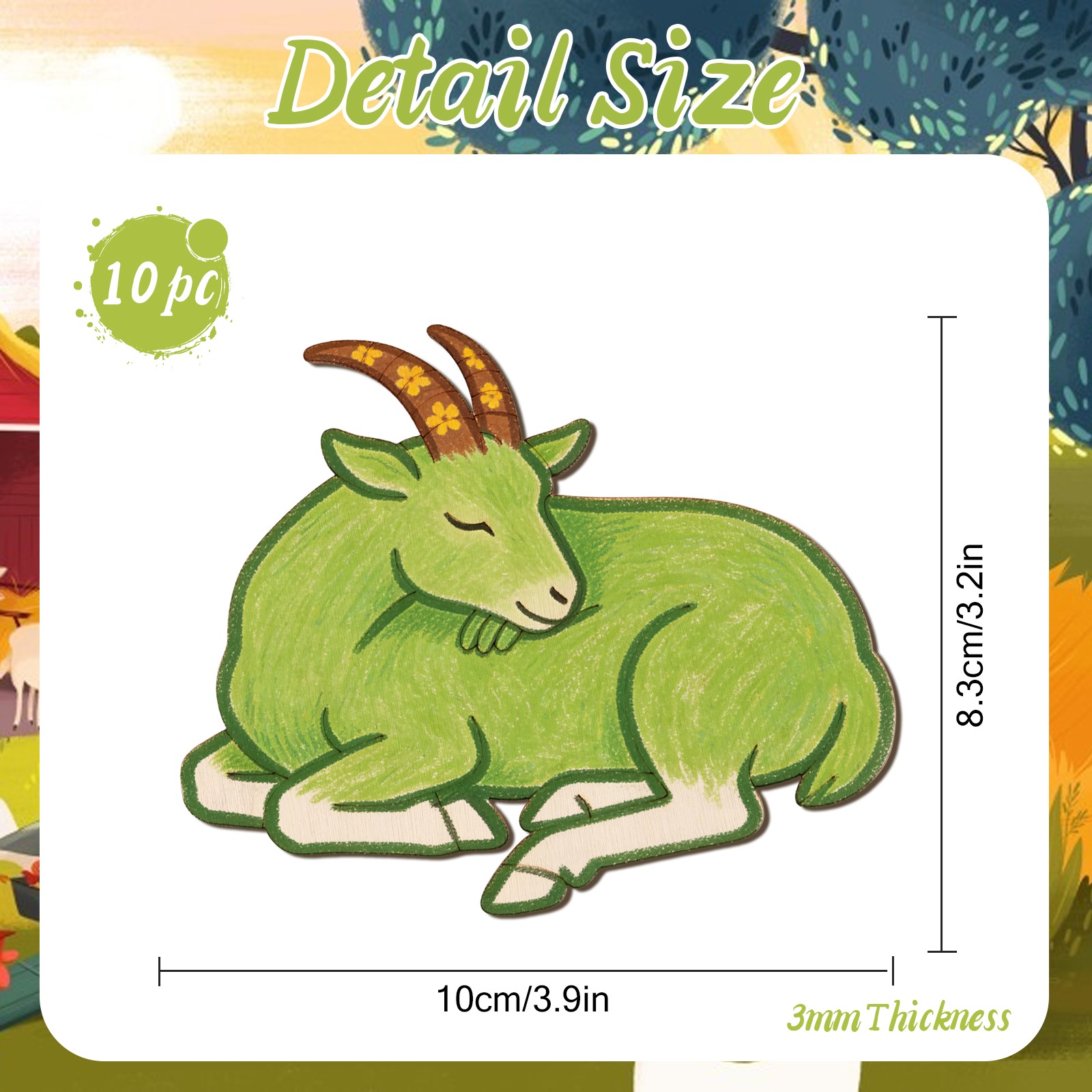 ชุดงานฝีมือไม้แกะสลักรูปแกะ 10 - Home Decor Painting บทวิจารณ์และราคา