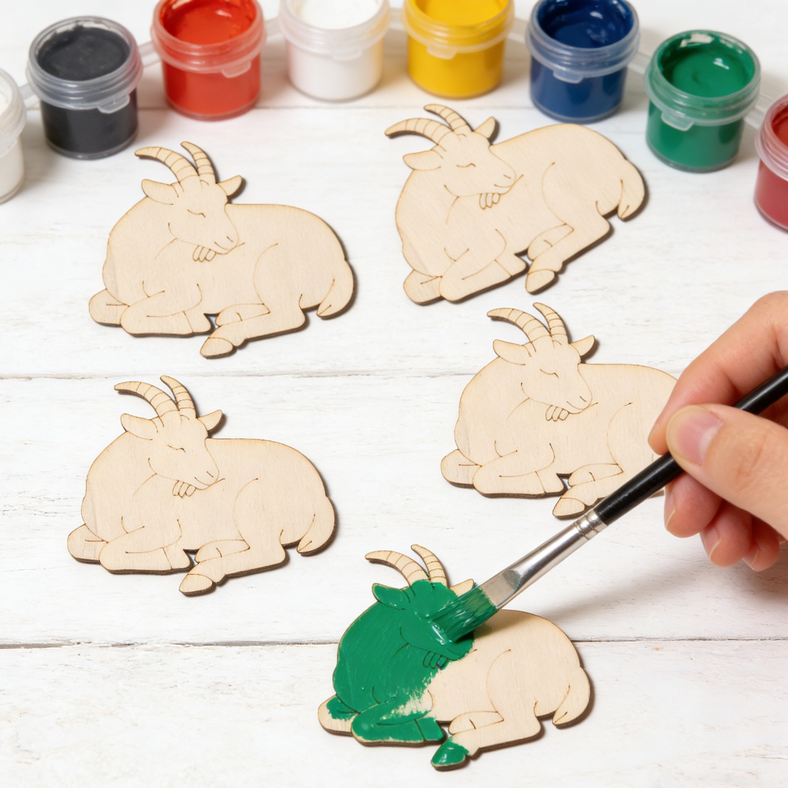 ชุดงานฝีมือไม้แกะสลักรูปแกะ 10 - Home Decor Painting บทวิจารณ์และราคา